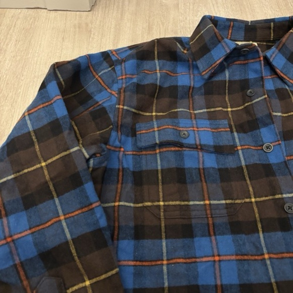 Vtg‎ LL Bean Flannel Shirt Mens L Blue Scotch Plaid Button Down Hiking Outdoor - Picture 3 of 11
